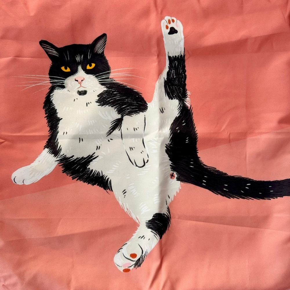 Black White Cat Pillow Cover Decorative Throw Pillowcase Funny Tuxedo 17.5” NEW - Picture 2 of 6